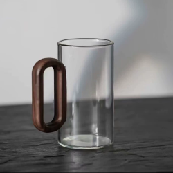 Glass Mug With Wooden Handle